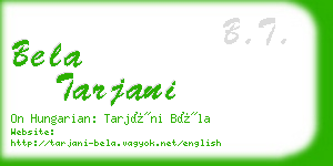 bela tarjani business card